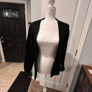 Black Open-Front Women's Sweater